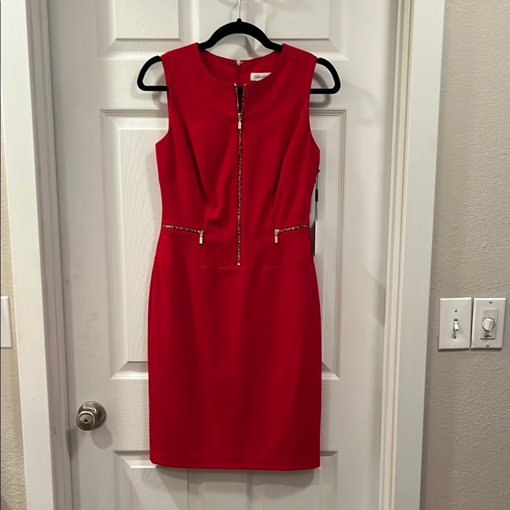Red Sleeveless Sheath Mini Dress for Cocktail